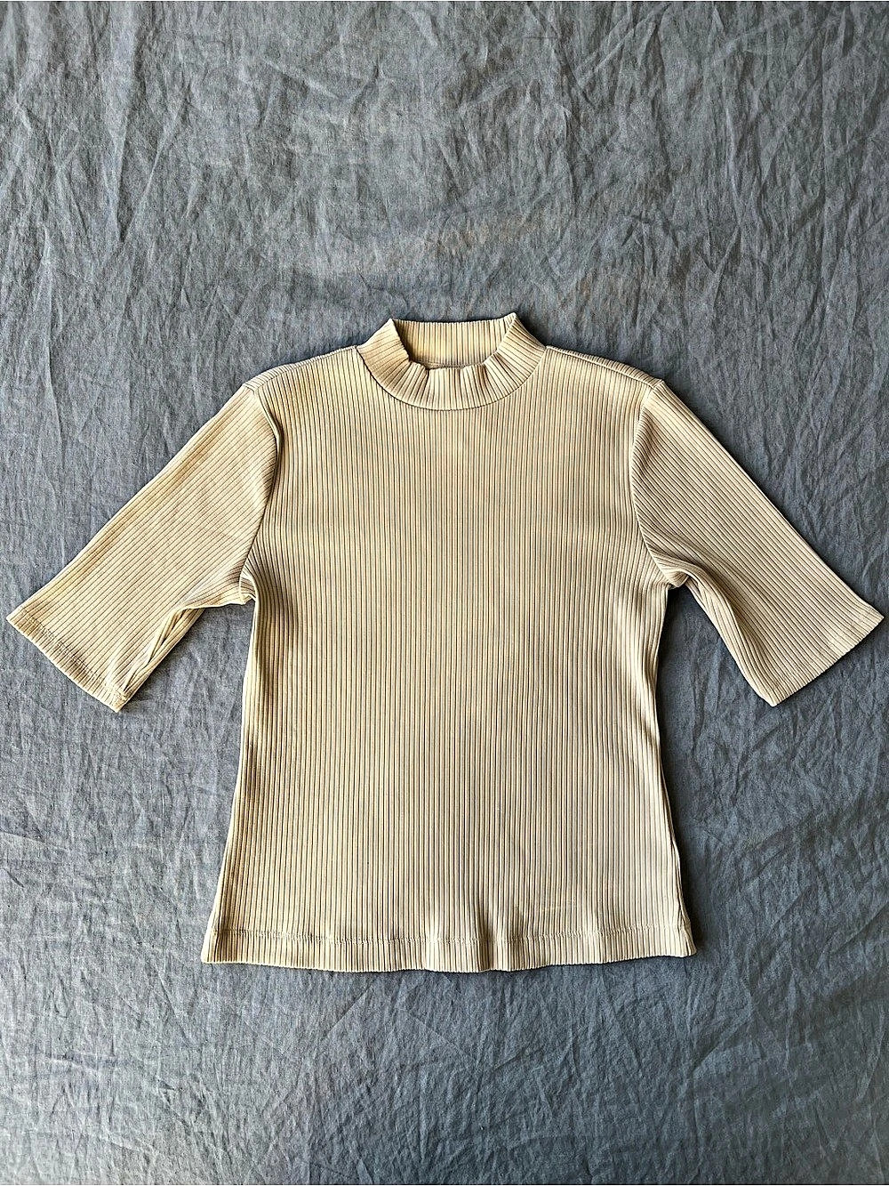 Old Navy Ribbed Mock-Neck Top Beige Medium